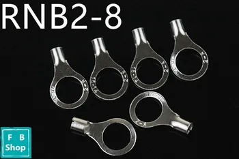 

Free shipping RNB2-8 Non-insulated ring terminal electrical wire crimp naked connector for AWG 16-14