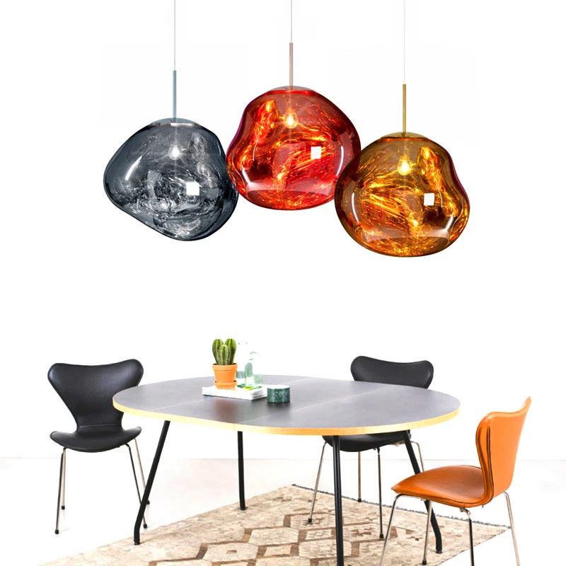

XCWQ Glass Led Pendant Lamp Lights Hanging Lamp DIXON Melt Lava Light Fixture Modern Hanging Ceiling Lamps Chandelier Lighting