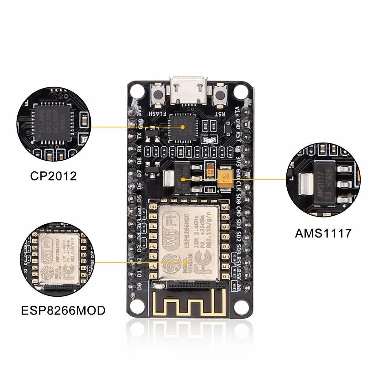 Модуль Nodemcu Esp8266 ESP 12F Lua Cp2102 интернет Wi Fi макетная плата работает для Arduino Ide