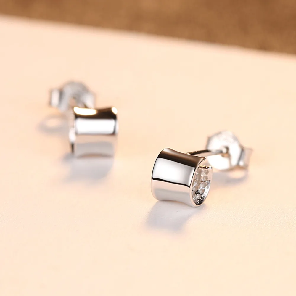 CZCITY геометрические чистое серебро 925 пробы Серьги-гвоздики изысканные ювелирные изделия для женщин минималистичный ни камень маленькая Мода Пост Серьги