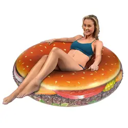 Надувные гамбургер моделирование бассейна пляж плавание кольца для взрослых летние пляжные бассейн вечерние плавание кольца