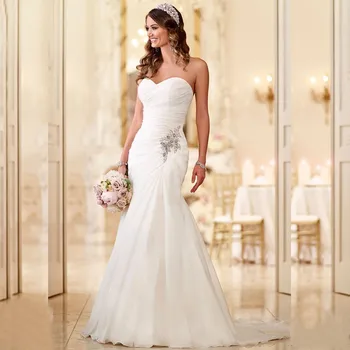 

2016 New Arrival Vestido De Noiva Robe De Mariage Bridal Dress Mermaid Trumpet Chiffon Wedding Dresses Plus Size YN 9532
