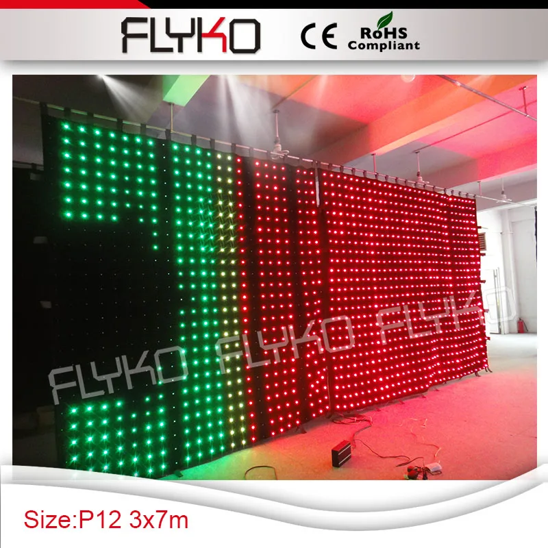 

highlight P12 led curtain screen 10ft x 23ft led lighted stage backdrop