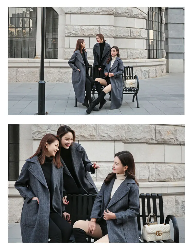 Women Winter Long Wool Jacket Coat Overknee Outwear Jackets 2018 Elegant Overcoat Wool Coats For Female Chinese Star AS070 (2)