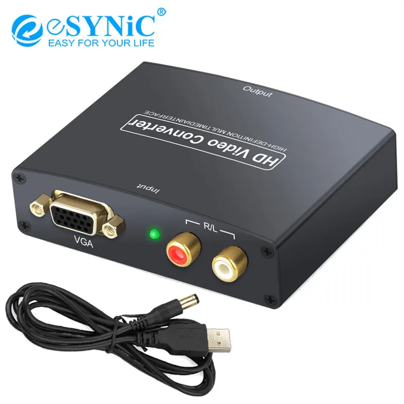 ESYNiC VGA RCA AL Convertitore di HDMI PC PER HDTV PC A TV Del Computer Portatile PER TV 1080 P Gra