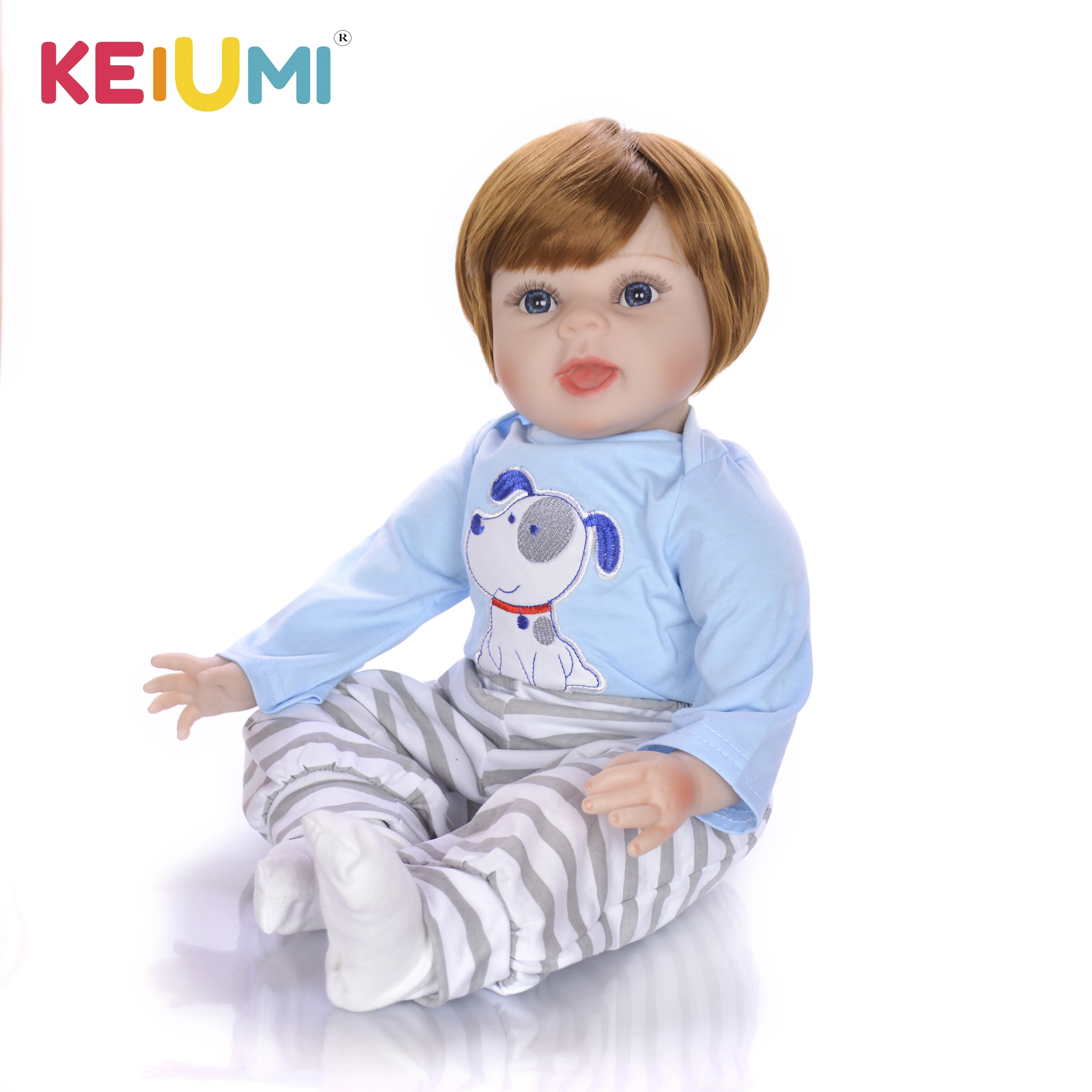 

KEIUMI Handmade Reborn Doll Soft Silicone Cloth Stuffed Fashion Boy Toddler Baby Reborn Bonecas For Kids Birthday Xmas Present