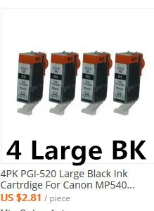 5PK PGI-520 CLI-521 чернила картрдигес для Canon MP540 MP550 MP560 MP620 MP630 MP640 MP980 MP990 MX860 MX870 IP3600 IP4600 IP4700