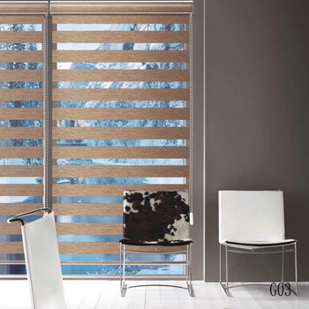 

Custom Size Shade Translucent Roller Zebra Blinds in Brown Window Curtains for Living Room 10 Colors are Available