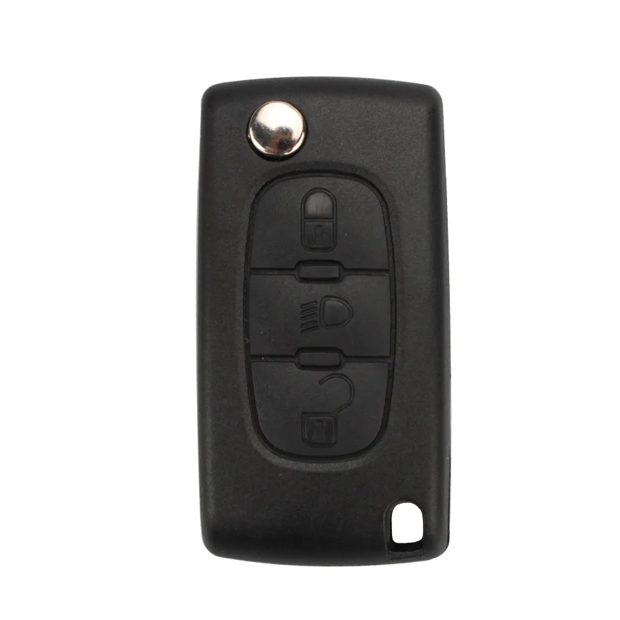 Для Peugeot Flip Remote Key Shell 3 Button (кнопка освещения и без местоположения батареи) 5 шт./лот