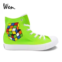 Вэнь Дизайн Пользовательские Ручная роспись обувь Nerds Gone дикая парусиновая обувь женские мужские кроссовки на шнуровке высокие плимсоллы Эспадрильи на плоской подошве