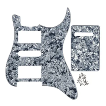 

Set of HSH Guitar Pickguard Scratch Plate & Back Plate & Screws for USA/Mexican Modern Standard Strat Guitar Parts Grey Pearl