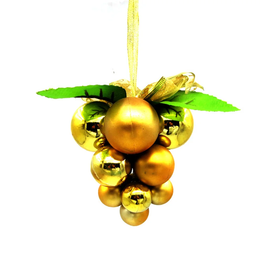 Подвесная подвеска в виде шарика гроздь винограда Рождественская елка висячий орнамент Рождественское украшение для дома, праздника, новогодние принадлежности безделушки - Цвет: gold