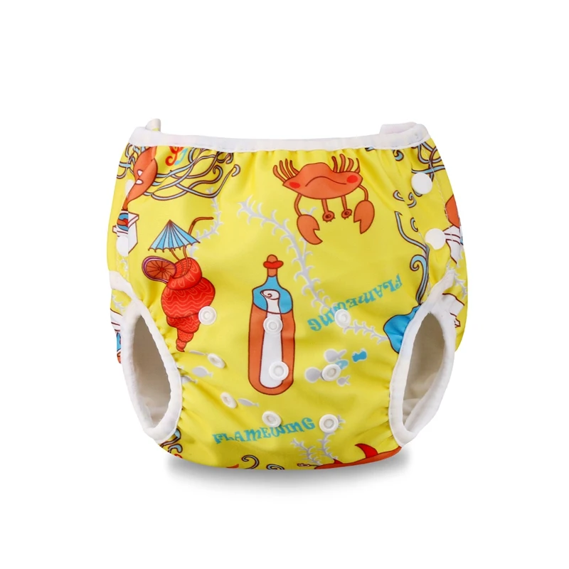 2018 Adjustable Baby Boys Girl Summer Swim Diaper Swim Print Trunks Waterproof Swimwear 