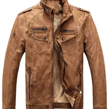 Мужские кожаные куртки, зимние теплые толстые теплые пальто из искусственного флиса, Байкерская мотоциклетная бархатная ветрозащитная верхняя одежда, искусственная мужская куртка