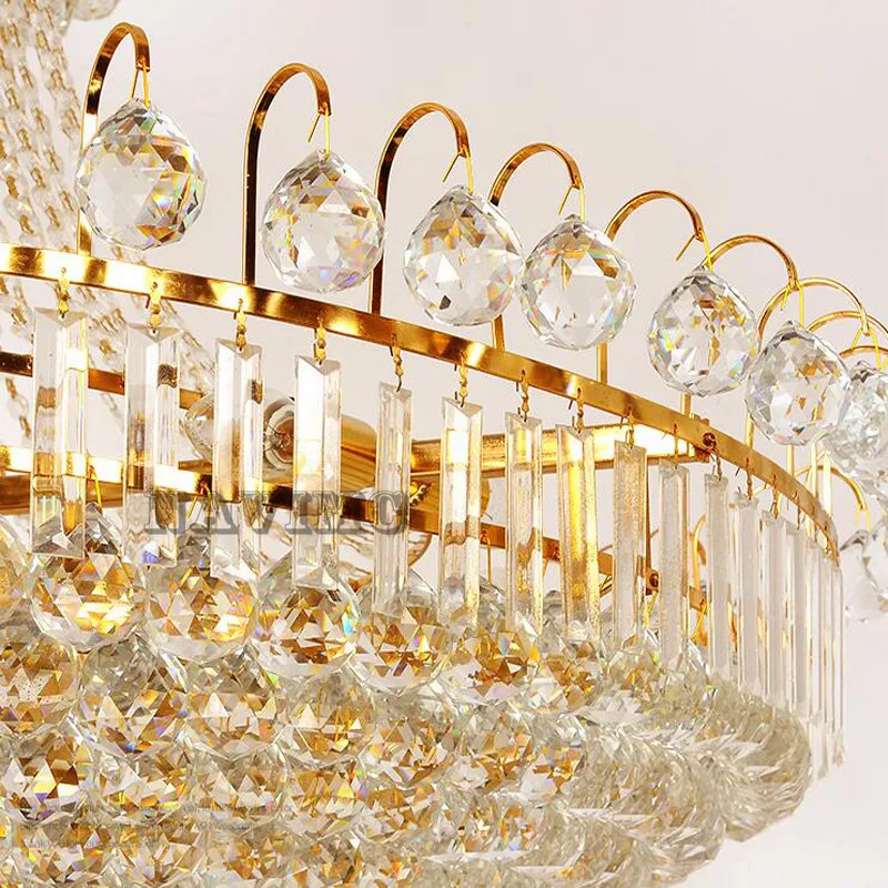 Роскошный Большой Европейский Большой Золотой классический хрустальный светильник для люстры, приспособление для гостиничного отдыха Decoratiion
