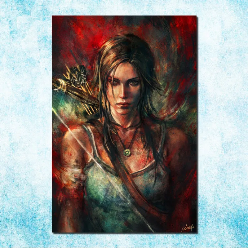Tomb Raider Лара Крофт Искусство Шелковый Холст печати плакатов 13x20 24x36 дюймов новая игра стены картину дома номер(больше)-4 - Цвет: click