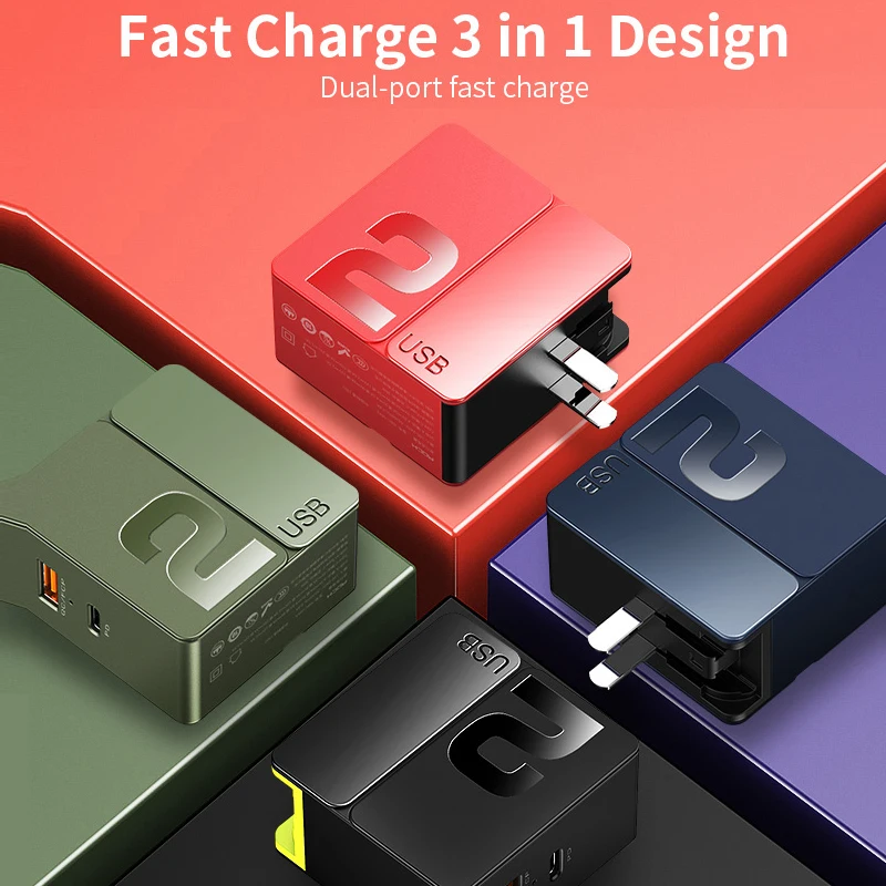 Универсальное зарядное устройство Rock 18 вт USB тип c быстрая зарядка QC3.0 PD адаптер