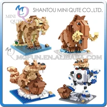 Full Set 4 pc Mini Qute LOZ Kawaii american cartoon ice animal elephant squirrel plastic building blocks model educational toy