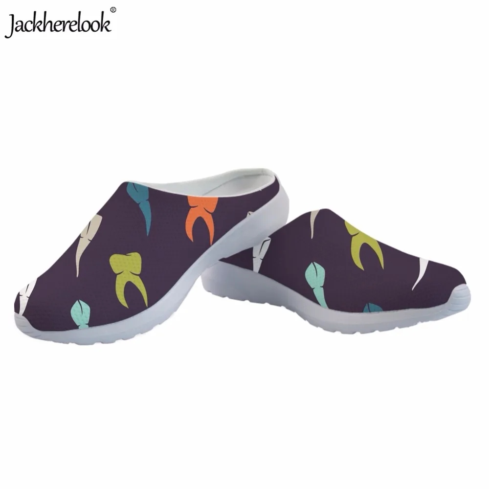 

Jackherelook Dark Colorful Tooth Pattern Women's Summer Sandals Breathable/Comfortable Female Slippers Lady Slip On Home Sandals