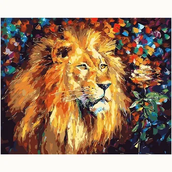 

Abstract lion picture by number animal Painting By Numbers Painting On Canvas Unique Gift Home Decor Wall Artwork hand paint