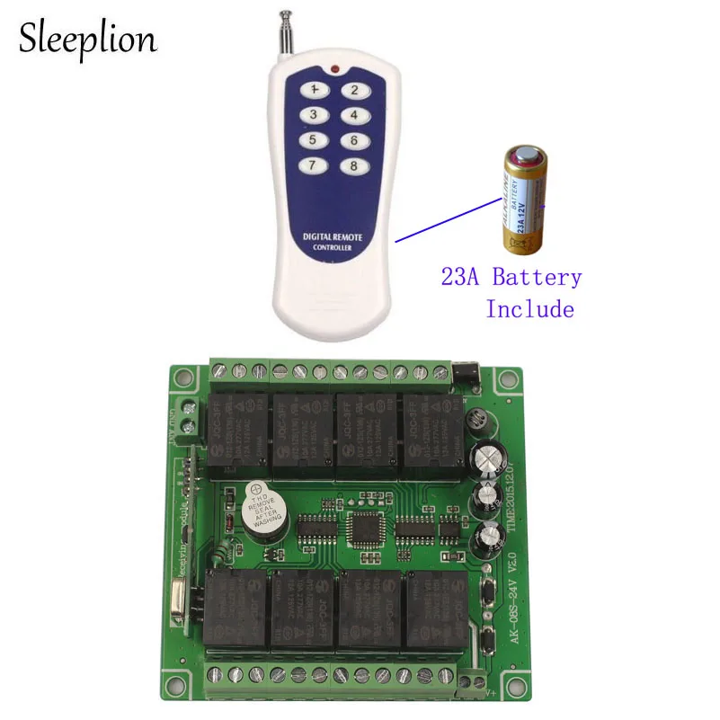 12V 8CH Wireless Remote Switch Relay Remote Control Relay Module 8Ch Transmitter and Receiver Switch 315433MHz Board (1)