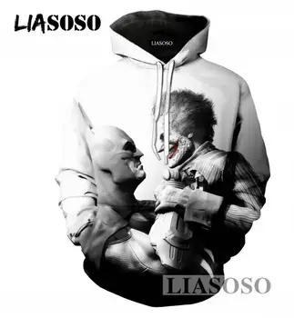 

LIASOSO Newest Brand Tops Men/Women Hoodies 3D Print Batman And Joker Pullover Sweatshirt Loose Long Sleeve Clothing T852