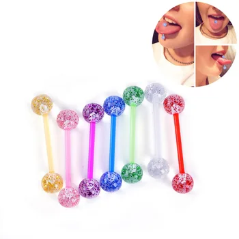 

Stainless Steel Nipple Ring 7pcs/Lot Tongue Piercing Soft Acrylic Nipple Piercing Tongue Rings Jewelry Lip Piercing Langue