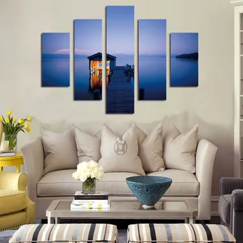 

FIVE PC NO FRAME beach house Oil Painting Printed Oil Painting On Canvas Oil Painting for Home Decor Wall Decor