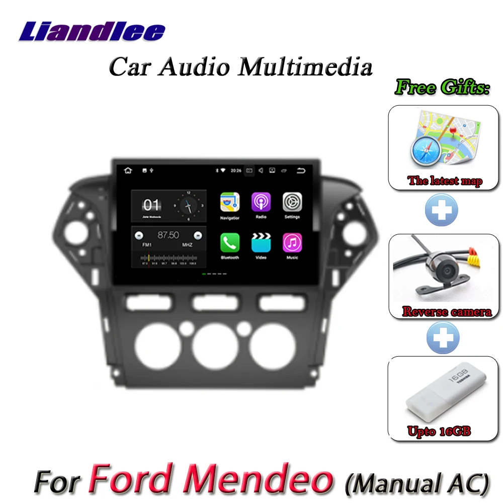 Clearance Liandlee Car Android System For Ford For Mendeo Manual AC 2011~2013 Radio BT GPS Navi MAP Navigation Screen Multimedia NO CD DVD 1