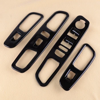 

New 4pcs Black Door Armrest Window Lift Button Cover Trim Sticker ABS Car Styling Inteior Fit For Jeep Renegade 2015 2016 2017