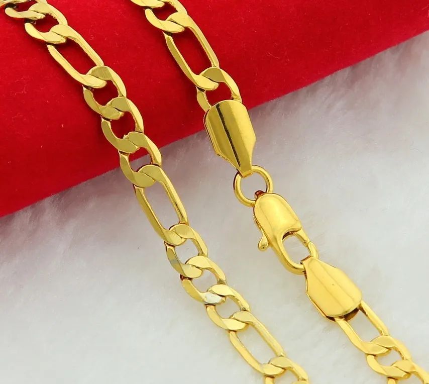 24k Gold Thin Link Chain Necklace 