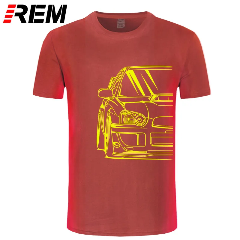 Мода Горячая Распродажа хлопок японский классический автомобиль Wrx Sti | JDM тюнер Автомобильная одежда TURBO SUBIE IMPREZZA Автомобильная футболка - Цвет: red yellow