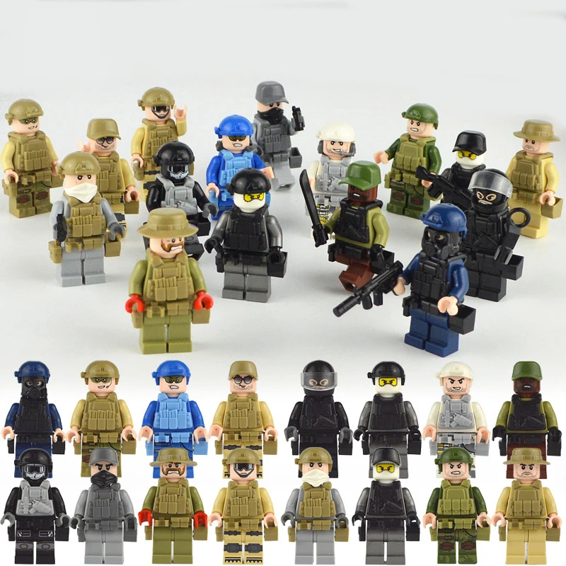 Legos Comp Field Soldiers WW2 Soldier MiniFigures Japan France Italian GB U.S 