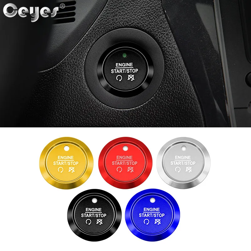 

Ceyes Car Styling Stickers Engine Start Stop Button Covers Ignition Rings Accessories Case For Ford Explorer Edge Mustang Fusion