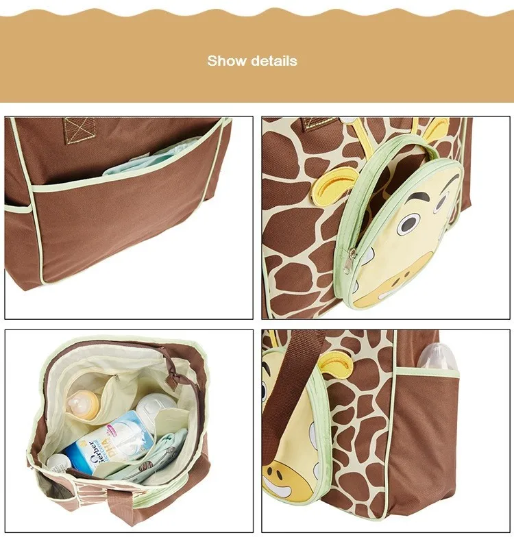 Lanxuanjiaer детские пеленки мешок Мама многофункциональный мать путешествия пеленки мешок мода мультфильм Жираф кормящих materinty 10 шт. комплект