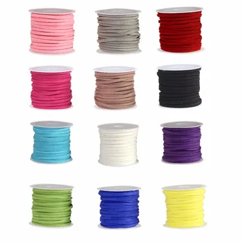 

12 Rolls Different Colors 3mm Faux Leather Suede Beading Cords 87-41