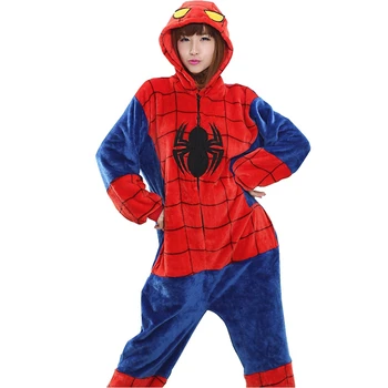 

Red Spiderman Pajama Sets Women Men Unisex Adult Animal Pijama Flannel Onesie Cosplay Sleepwear Hoodie Halloween Cospaly Costume