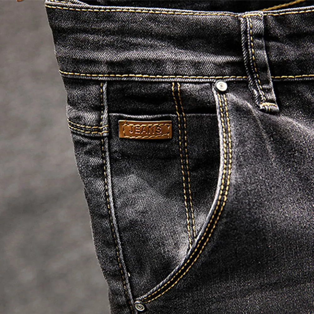 DOUDOULU мужские повседневные осенние джинсовые хлопковые винтажные потертые рабочие брюки в стиле хип-хоп джинсы брюки с вышитыми цветами мужские джинсы s# SS