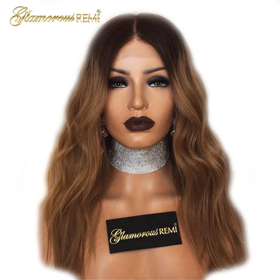 Glamorousremi бразильские волнистые человеческие девственные волосы парик с Омбре 1b 30