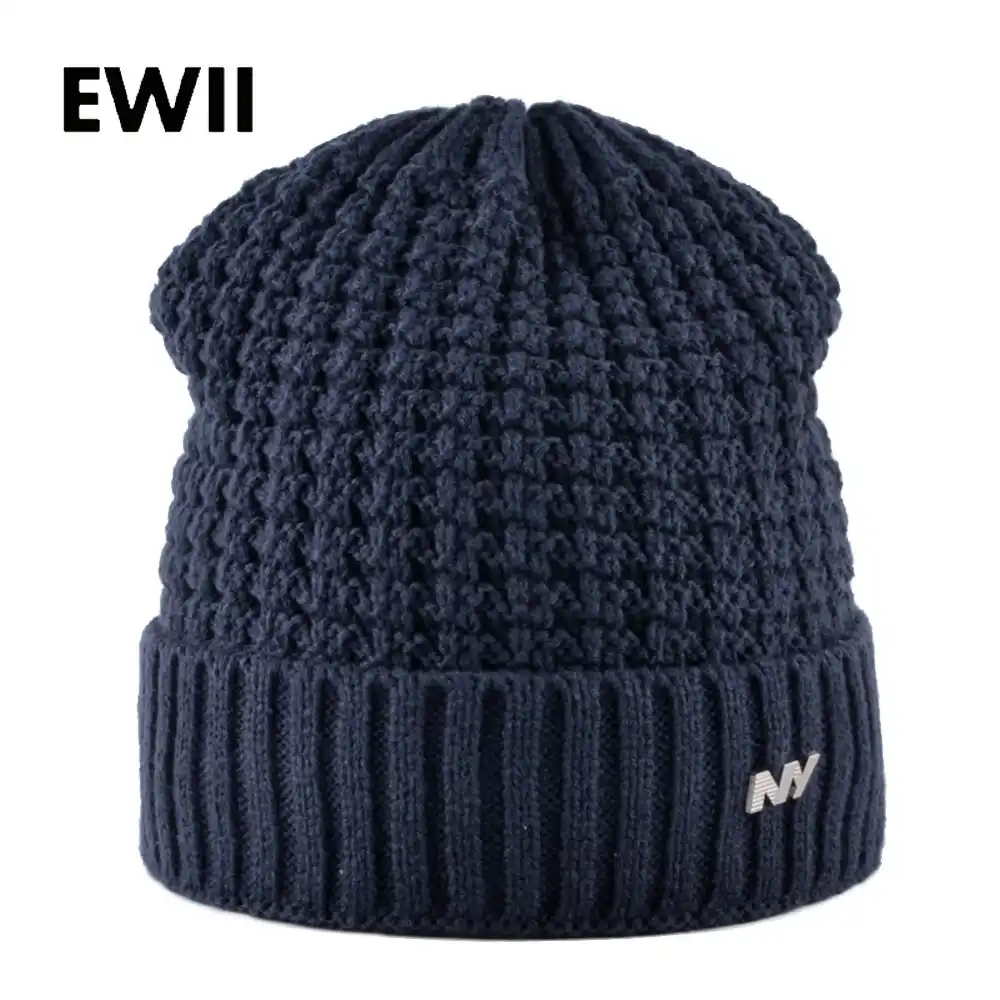 branded wooly hats