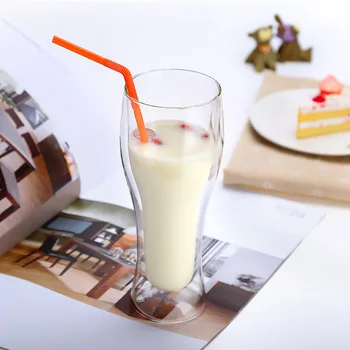 

400ml Double glass drinking glasses champagne glasses coffee cups Cold drink cup Bar personality glass party beer glass