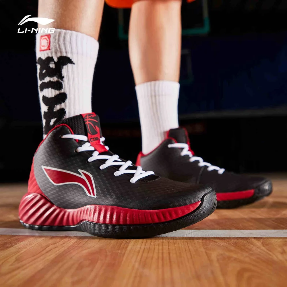 Li-Ning/Мужская обувь для баскетбола в бою, для баскетбола, износостойкая спортивная обувь для фитнеса с подкладкой средней высоты, кроссовки ABPP005 SJFM19