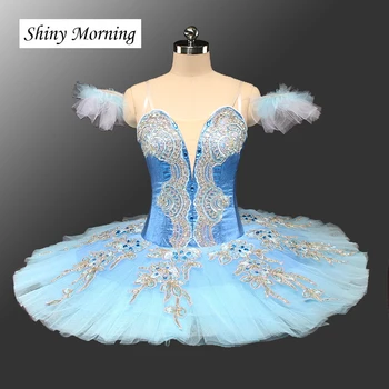 

Professional Ballet Costumes Blue White Women Ballerina Pancake Platter Ballet Tutu Skirt Adult Flames Of Paris Ballet Tutu