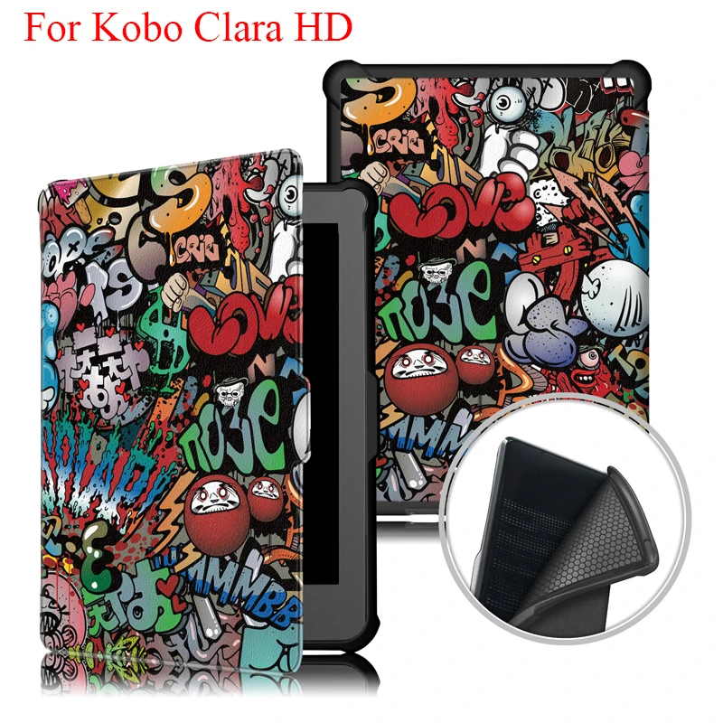 

For KOBO Clara HD 2018 PU Leather Smart Case Soft TPU Silicone Smart Protective Cover For KOBO Clara HD 6'' 2018 eReader