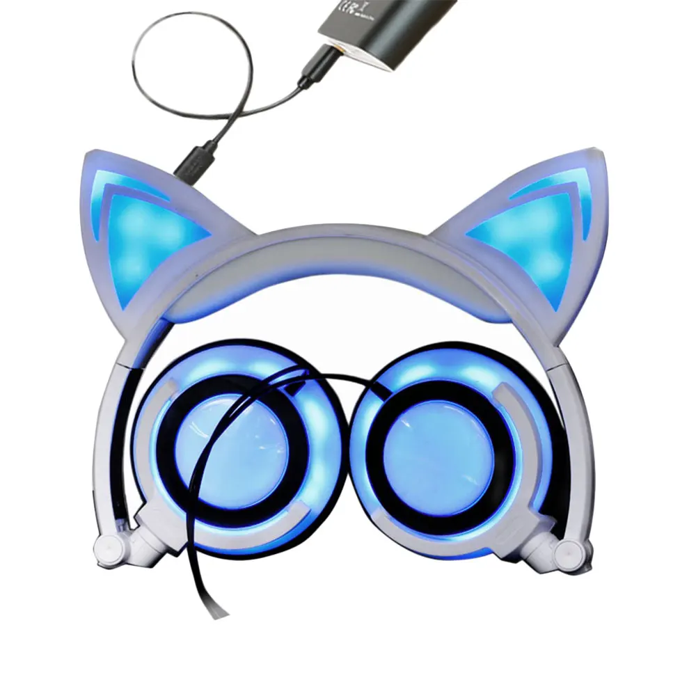 Ship in 72 hours!Cat Ear Headphones with LED Headphones, Flashing