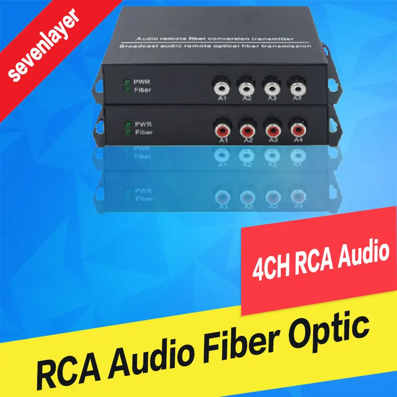 

RCA audio to fiber optic Digital audio converter stereo Audio Over fiber optic Extender Converter for Broadcast system 4ch