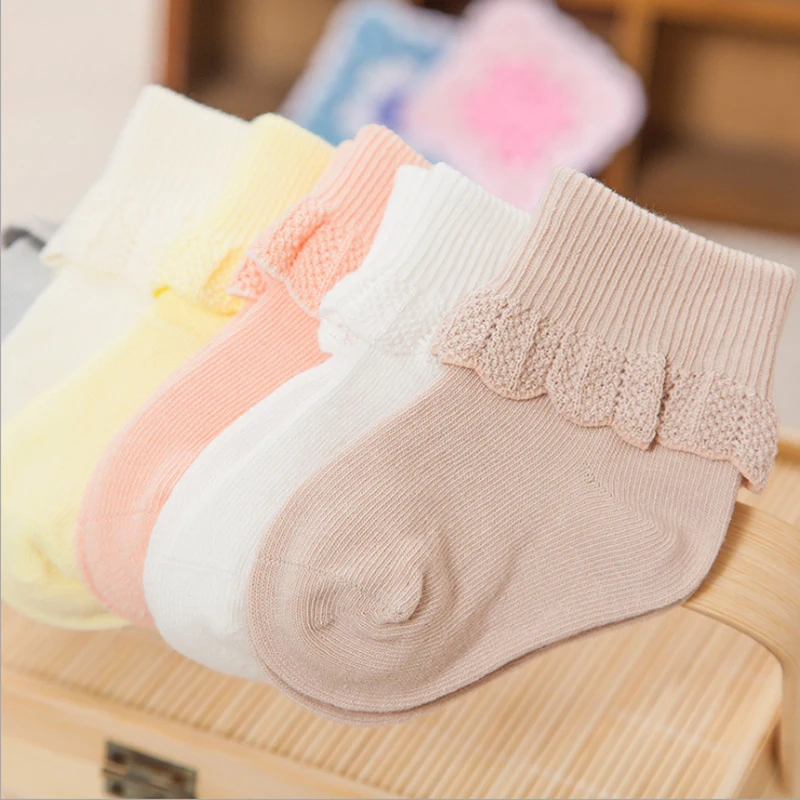 Princess Lace Baby Girls Socks Cotton Toddler Newborn Infant Socks for
