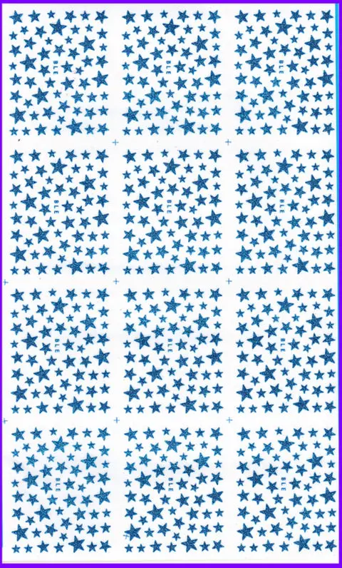 12 листов/уп, красивые lot дизайн ногтей красоты наклейка SELF самоклеющаяся наклейка слайдер Блеск порошок Звездный серийный 10 видов цветов - Цвет: BLUE