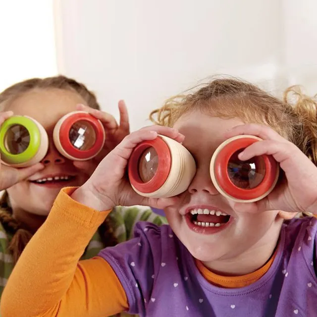 Children Kid Baby Wooden Magical Kaleidoscope Educational Magic Mirror Polygonal M09 2