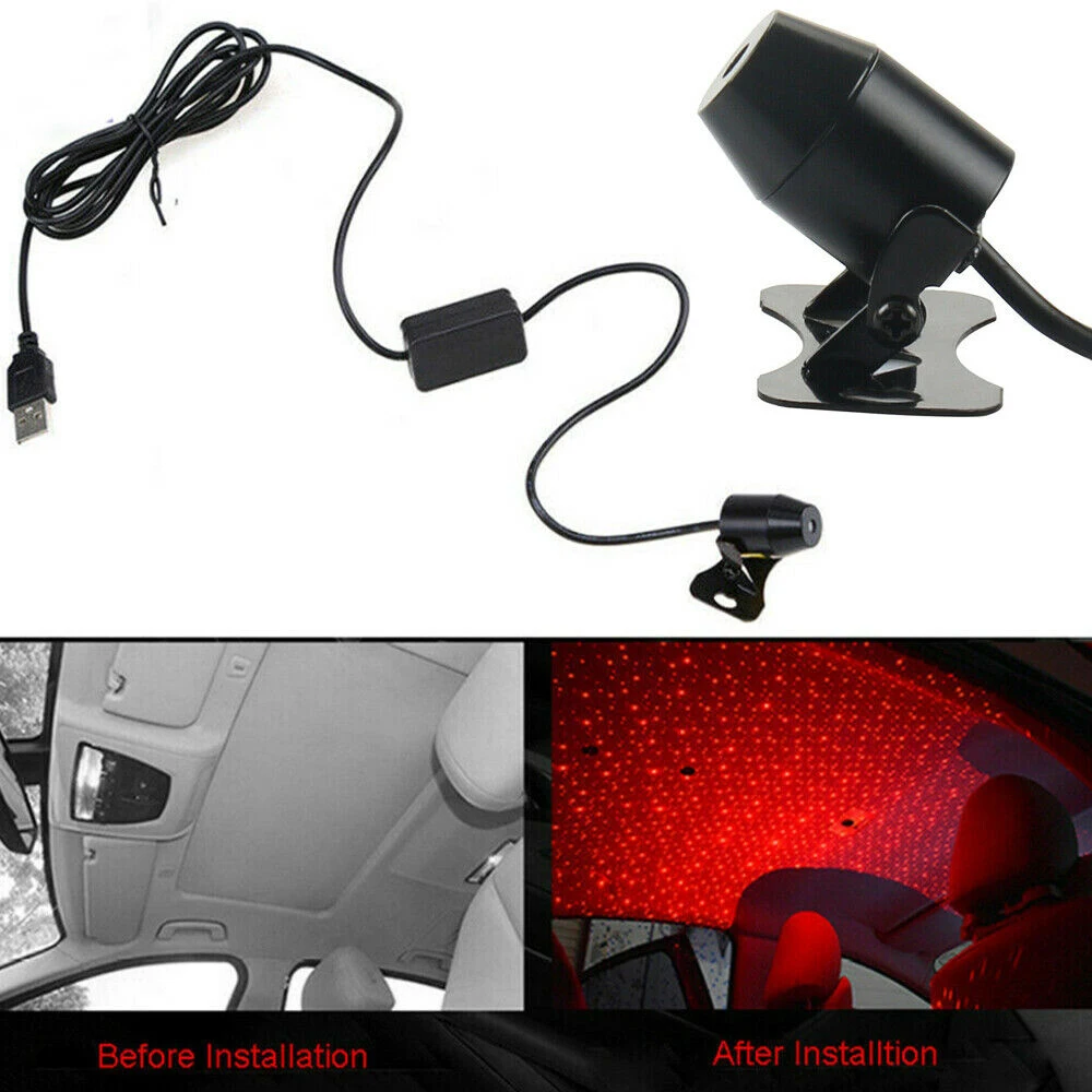 Автомобиль Звук управление свет окружающего света звезды USB автомобильная атмосферная лампа Led Световой Лазерный проектор Звездное Метеор дождь лампа